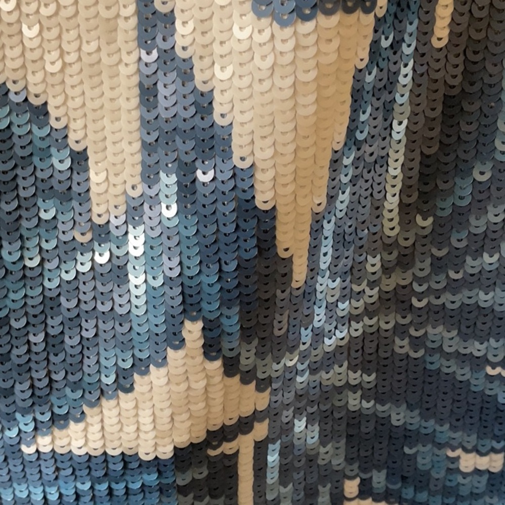 Lafayette 148 New York XS Blue Sequin Noah Dress Floral NWOT - Picture 9 of 16